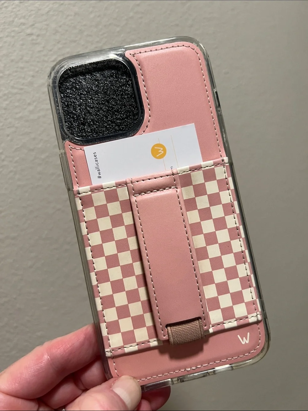 Walli Case “Blush Check” IPhone 13 Pro Max Pink Cream Check New Condition